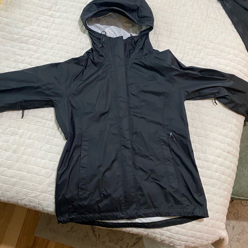 The North Face Black Hooded Rain Jacket shell lightweight